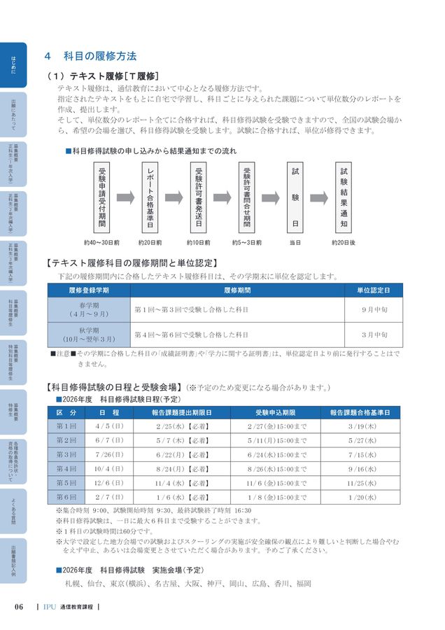 通信教育課程 学生募集要項2026 IPU・環太平洋大学